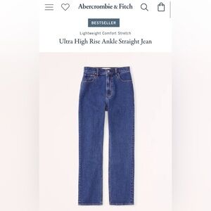 Abercrombie & Fitch Ultra High Rise Ankle Straight Jeans NWOT